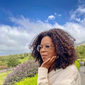 Oprah Winfrey practicing meditation
